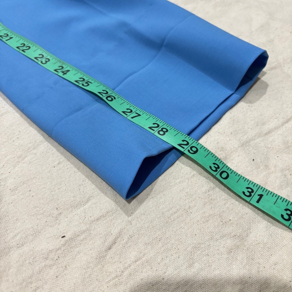 Theory Blue Stretch Wool Crop Cuff Career Work Office Pant Size 6 - Picture 8 of 8
